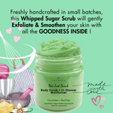 Whipped Body Sugar Scrub + In-Shower Moisturizer with Cucumber & Tea Tree