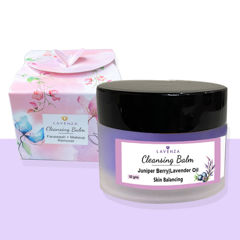 Healing Cleansing Balm - Double Cleansing Face cleanser & Makeup Remover |Oily - Combination skin;  With Juniper Berries & Lavender