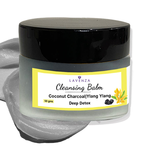 Detoxifying Cleansing Balm (50 gms) - Daily Face Cleanser + Makeup Remover | With Coconut Charcoal