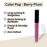 Color Pop Berry Plum - Vegan Liquid Eyeshadow, Matte Plum Shade With Metallic Sheen