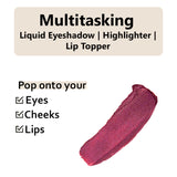 Color Pop Berry Plum - Vegan Liquid Eyeshadow, Matte Plum Shade With Metallic Sheen