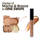 Lavenza mocha eyeshadow applied as eyeliner and shadow