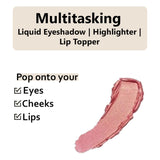Color Pop (Pink Blush) - Dual Shade (Pink with Gold sheen), Multi-Use Liquid Eyeshadow