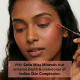 Indian model wearing Lavenza Rust Terra eyeshadow - satin mica minerals for Indian skin complexion