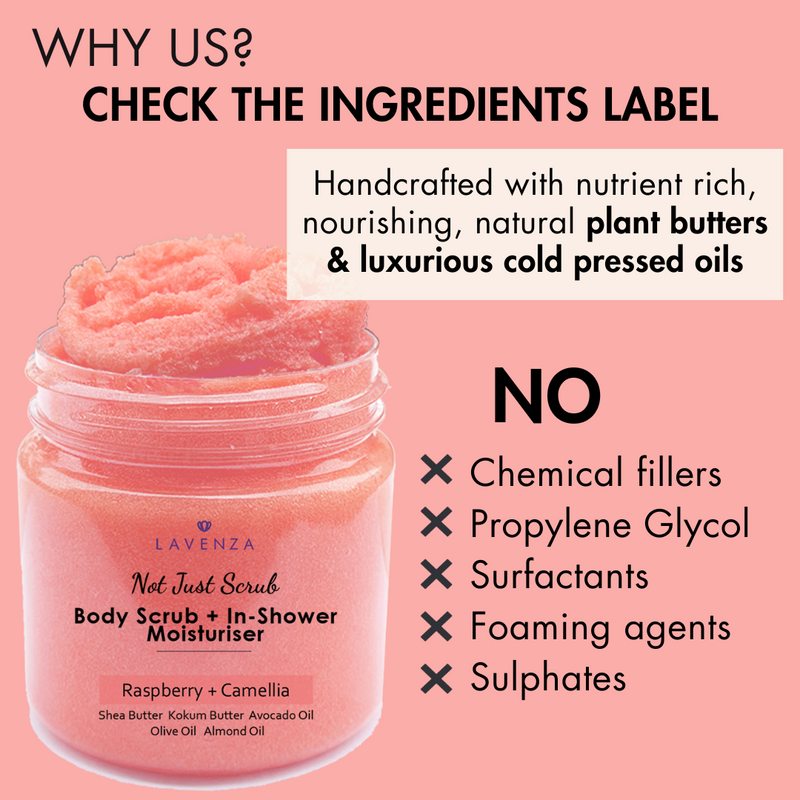 Raspberry Body Scrub for natural skin barrier repair