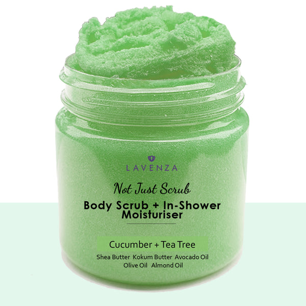 Whipped Body Sugar Scrub + In-Shower Moisturizer with Cucumber & Tea Tree