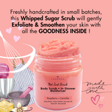 Whipped Body Sugar Scrub + In-Shower Moisturizer with Watermelon and Camelia