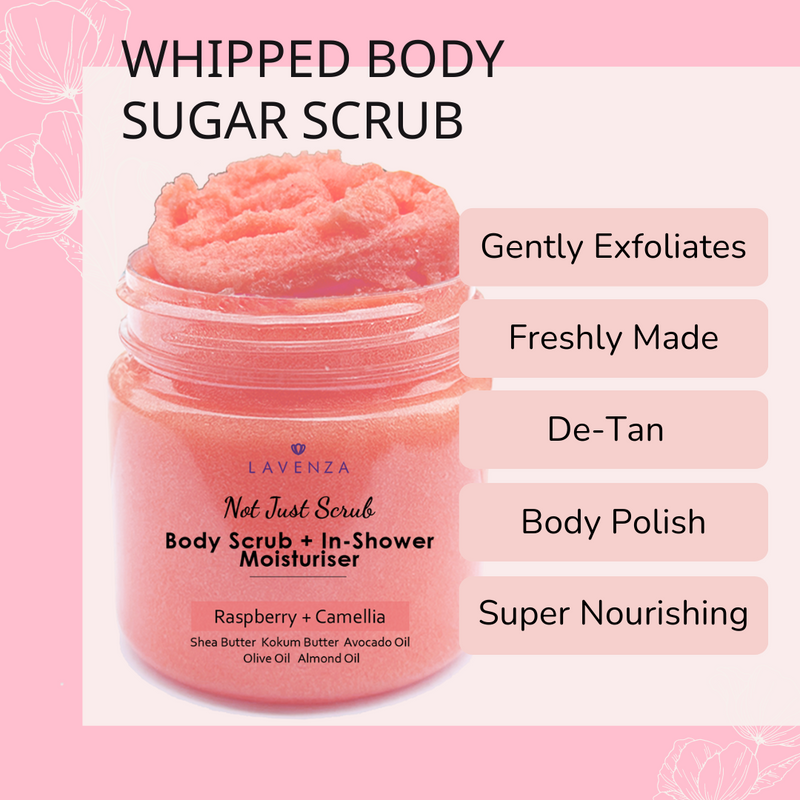 Whipped Body Sugar Scrub + In-Shower Moisturizer with Watermelon and Camelia